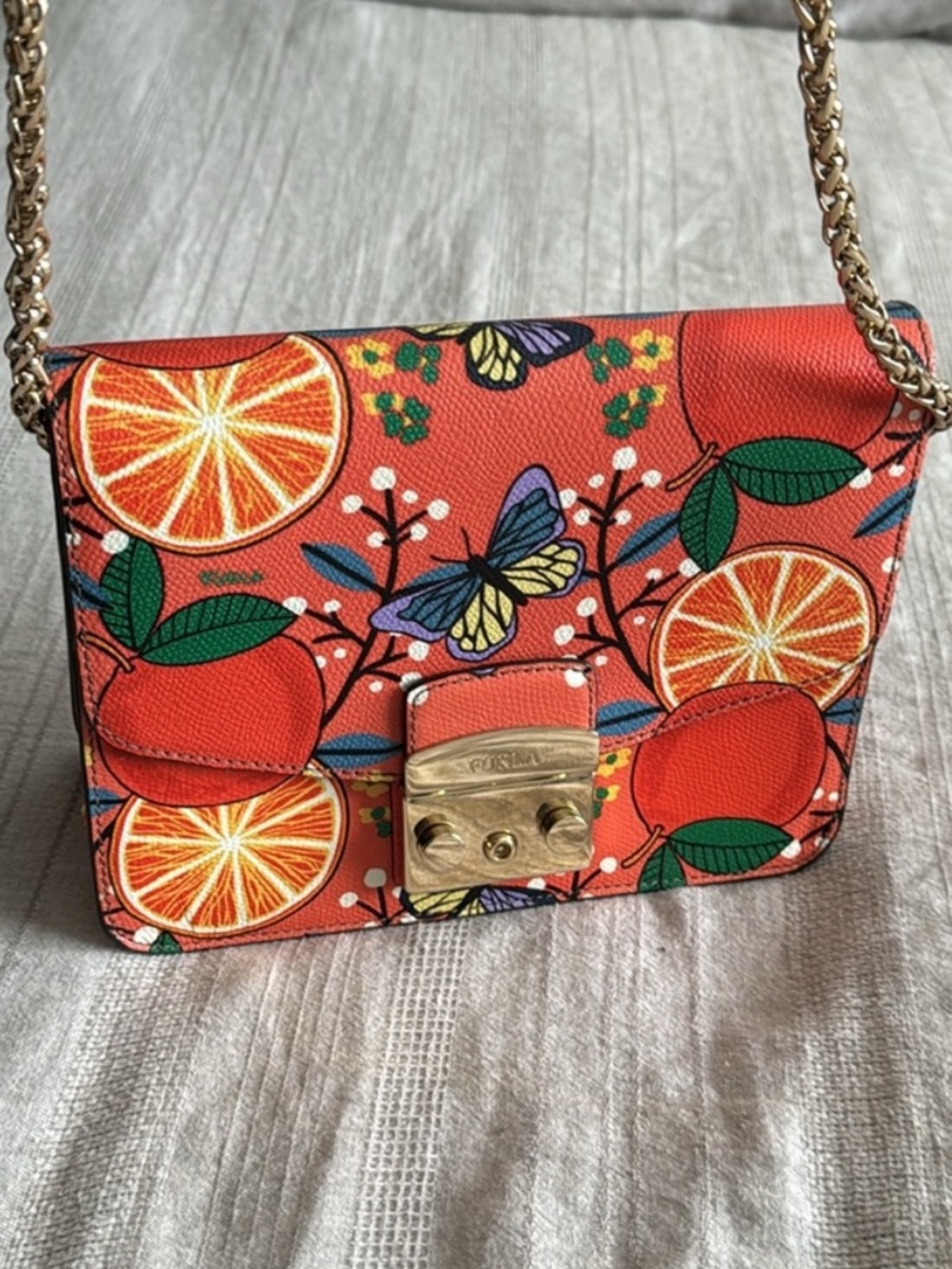 Furla Butterfly Oranges Handbag